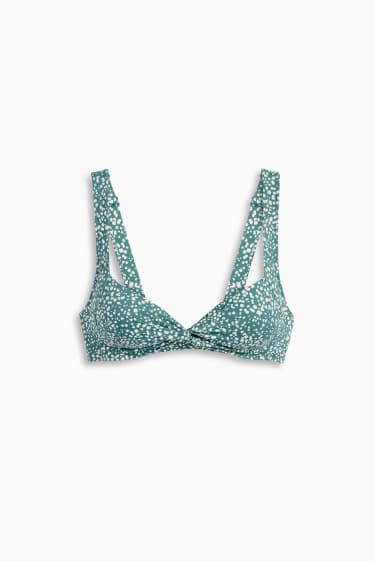 Women - Bikini top - padded - LYCRA® XTRA LIFE™ - polka dot - green