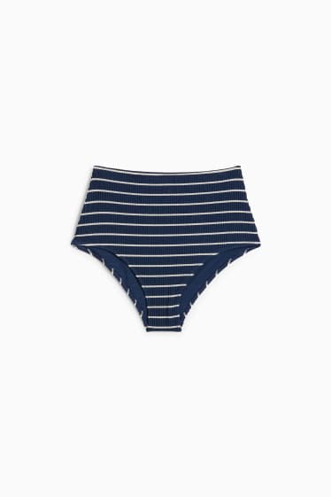 Mujer - Braguita de bikini - high waist - LYCRA® XTRA LIFE™ - de rayas - azul oscuro