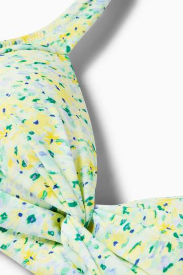 Damen - Bikini-Top - wattiert - LYCRA® XTRA LIFE™ - geblümt - mintgrün