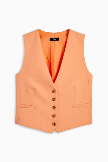 Femmes - Gilet sans manches de bureau - cintrée - orange