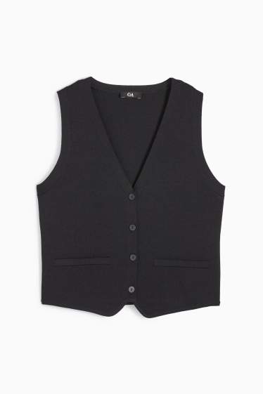 Damen - Strick-Weste - schwarz