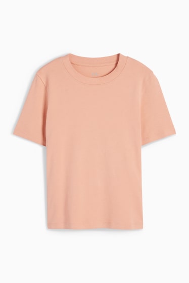 Women - Basic T-shirt - slim fit - terracotta