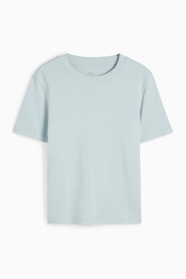Dámské - Tričko basic - slim fit - světle modrá