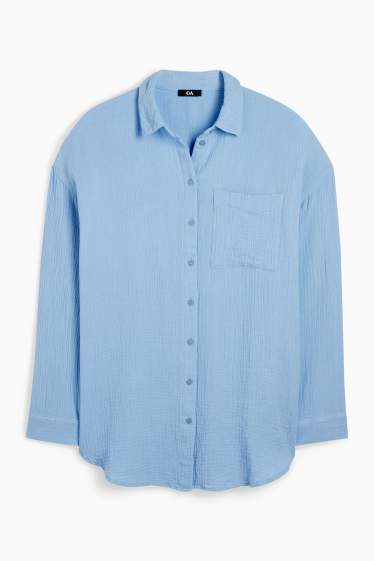 Damen - Musselin-Bluse - blau
