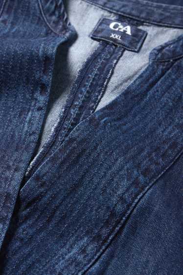 Damen - Jeans-Kaftan mit V-Ausschnitt - dunkeljeansblau