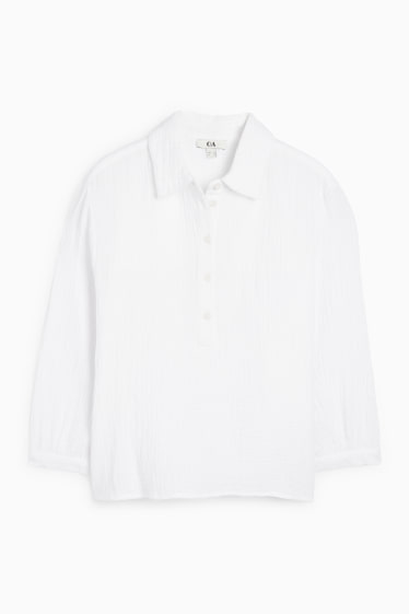 Damen - Musselin-Bluse - weiß