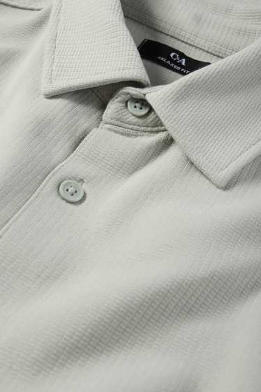 Men - Shirt - relaxed fit - kent collar - textured - gray