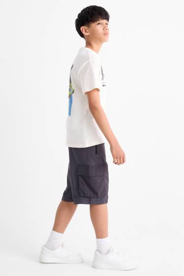 Kinder Buben - Sweat-Cargoshorts - dunkelgrau