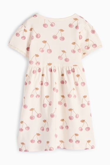 Baby Mädchen - Kirsche - Baby-Kleid - cremeweiss