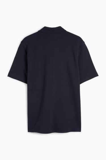 Pánské - Košile - relaxed fit - kent - strukturovaná - tmavomodrá