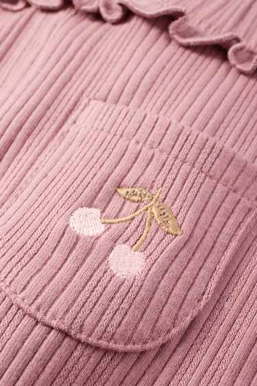 Baby Mädchen - Kirsche - Baby-Leggings - gerippt - hellviolett