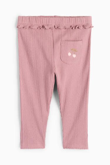 Baby Mädchen - Kirsche - Baby-Leggings - gerippt - hellviolett