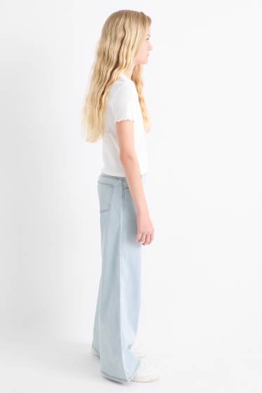 Kinder Mädchen - Wide Leg Jeans - helljeansblau