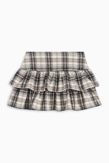 Kinderen: meisjes - Rok van flanel - geruit - beige