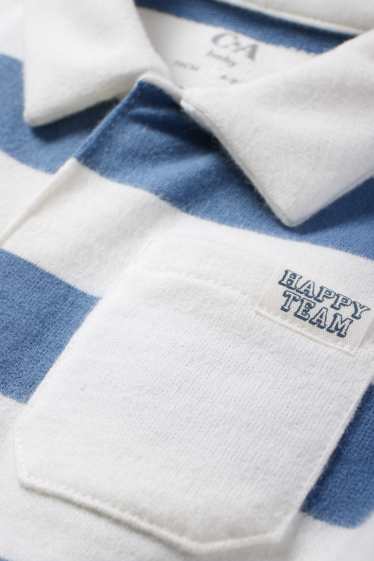 Baby: jongens - Babypoloshirt - gestreept - blauw / wit