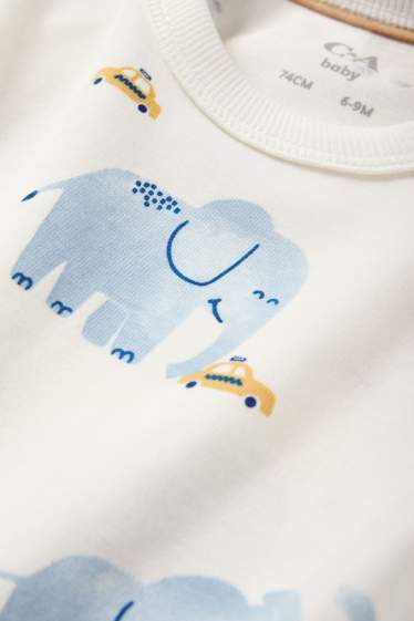 Neonati - Elefante - maglia a maniche lunghe neonati - bianco crema