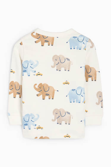 Neonati - Elefante - maglia a maniche lunghe neonati - bianco crema