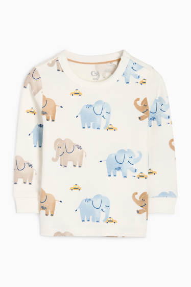 Neonati - Elefante - maglia a maniche lunghe neonati - bianco crema