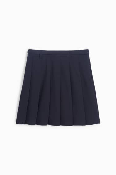 Kinderen: meisjes - Plooirok met ceintuur - donkerblauw