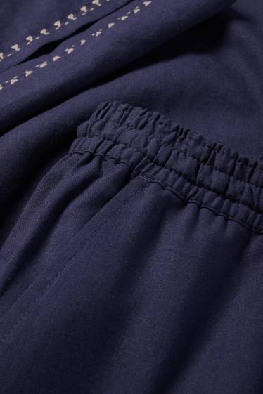 Dámské - Rangsutra x C&A - plátěné kalhoty - high waist - palazzo - tmavomodrá
