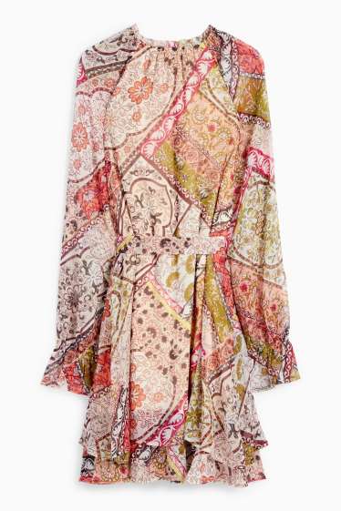 Femmes - Robe de gaze - à motif - coloré