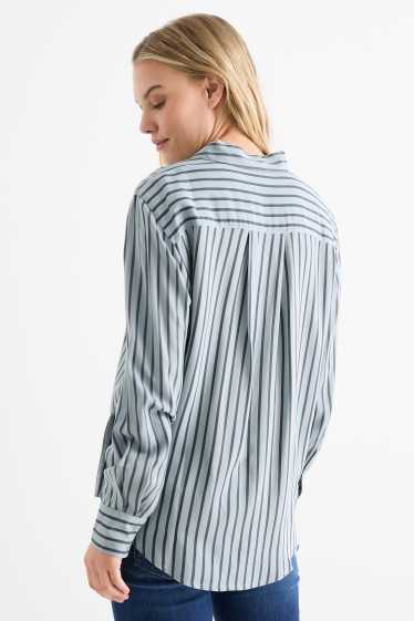 Damen - Bluse - gestreift - blau