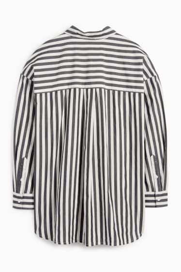 Women - Blouse - striped - white / black