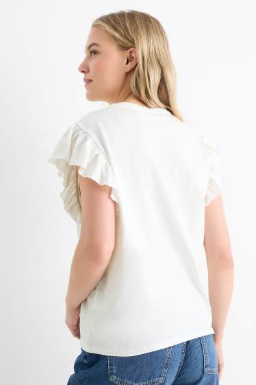 Femmes - T-shirt basique - regular fit - blanc
