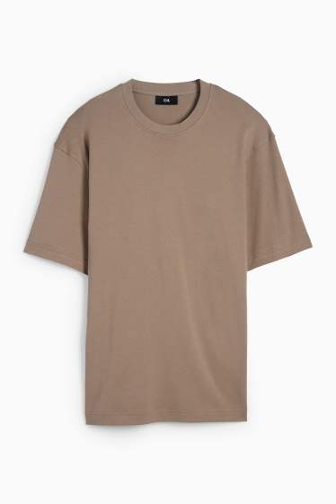 Men - T-shirt - relaxed fit - taupe