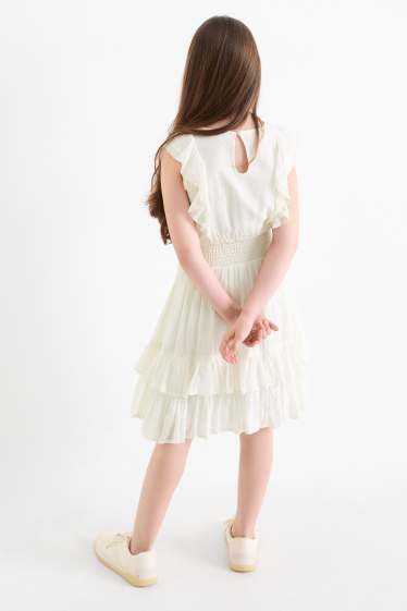 Children Girls - Dress - textured - cremewhite
