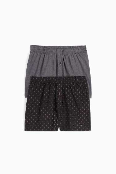 Herren - Multipack 2er - Boxershorts - Jersey - dunkelgrau