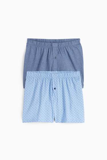 Uomo - Confezione da 2 - boxer - jersey - blu