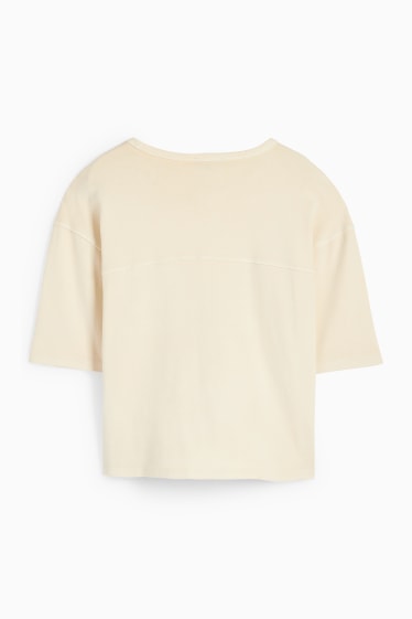 Damen - T-Shirt - Relaxed Fit - hellbeige
