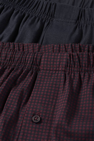 Uomo - Confezione da 2 - boxer - jersey - rosso / blu