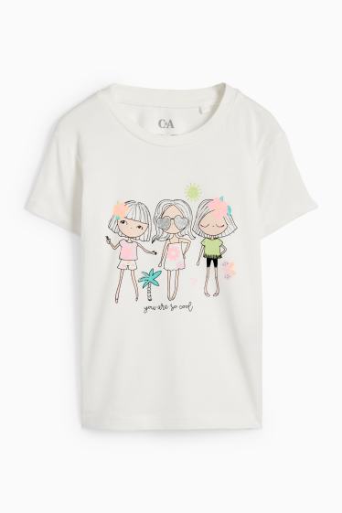 Kinder Mädchen - Mädchen - Kurzarmshirt - weiß