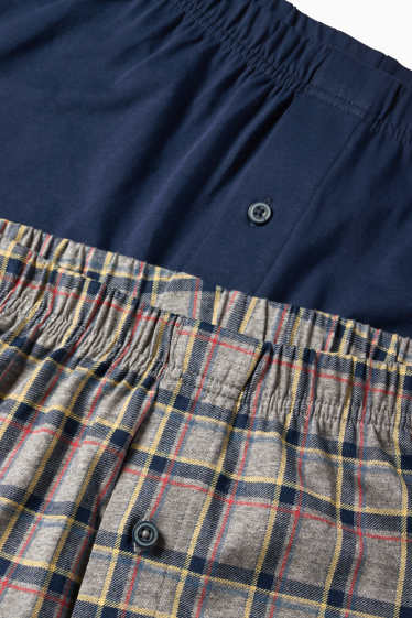 Hommes - Lot de 2 - caleçons - jersey - bleu foncé