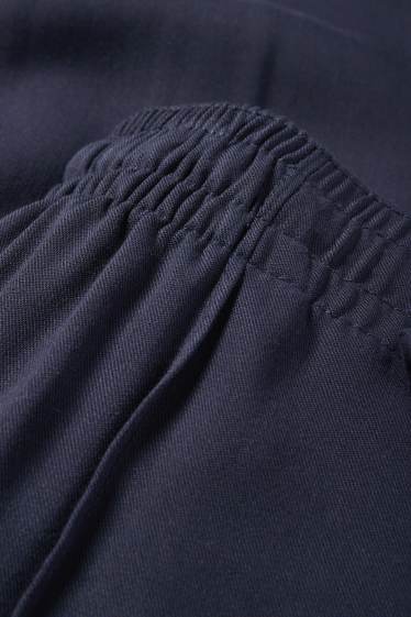 Women - Cloth trousers - high waist - tapered fit - dark blue
