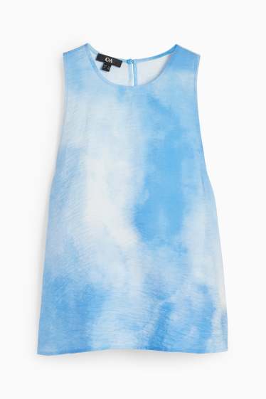 Dames - Blousetop - met patroon - blauw