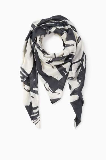 Femmes - Foulard - à motif - noir