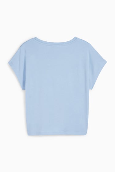 Enfants filles - Étoiles de mer - T-shirt noué - bleu clair