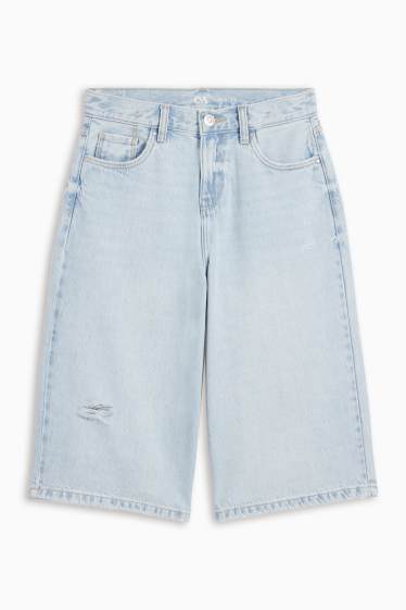 Kinder Mädchen - Jeans-Bermudas - helljeansblau