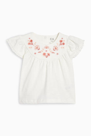Baby Mädchen - Blümchen - Baby-Outfit - 3 teilig - weiss