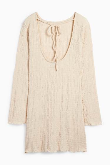 Damen - Kleid - rückenfrei - hellbeige