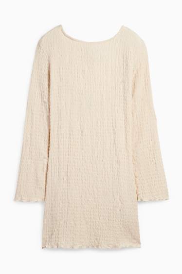 Damen - Kleid - rückenfrei - hellbeige