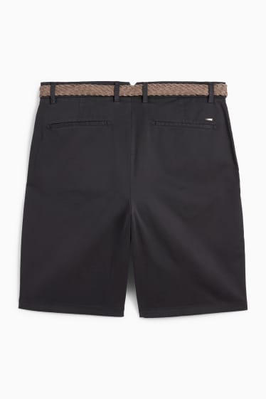 Heren - Korte broek met riem - donkerblauw