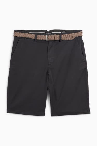 Heren - Korte broek met riem - donkerblauw
