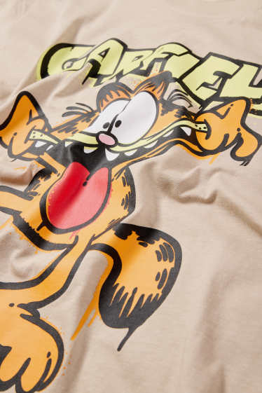 Kinder Buben - Garfield - Kurzarmshirt - beige