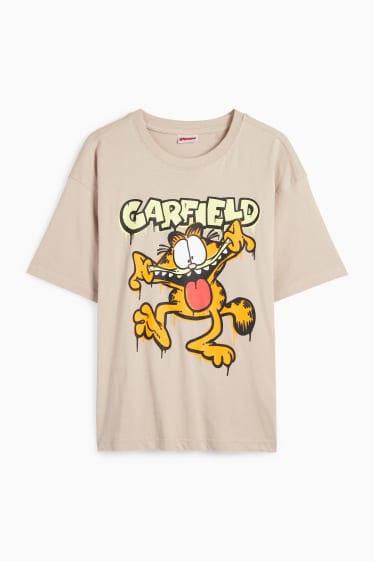 Kinder Buben - Garfield - Kurzarmshirt - beige