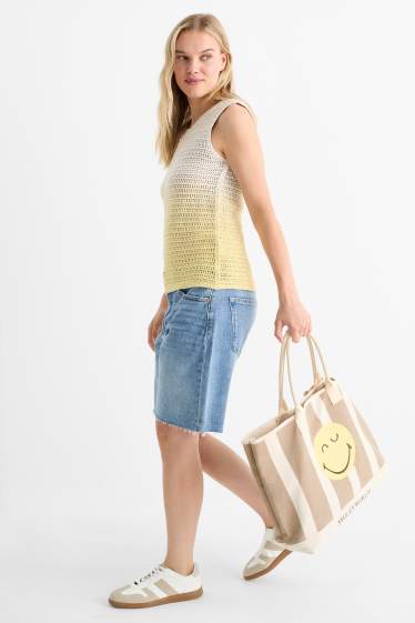 Damen - Großer Shopper - SmileyWorld® - beige
