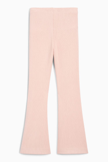 Kinderen: meisjes - Flared legging - geribd - roze